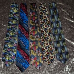 J. Garcia Collection Silk Ties - Set of 5 - Abstract Art